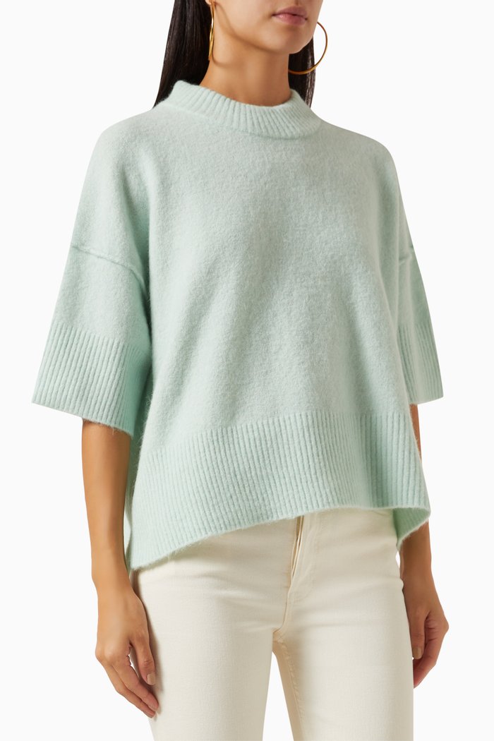 

Acacia Oversized Top in Wool-blend, Green