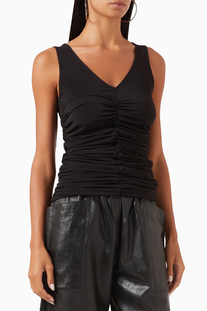 Antonia Top in Delicate Stretch, Black