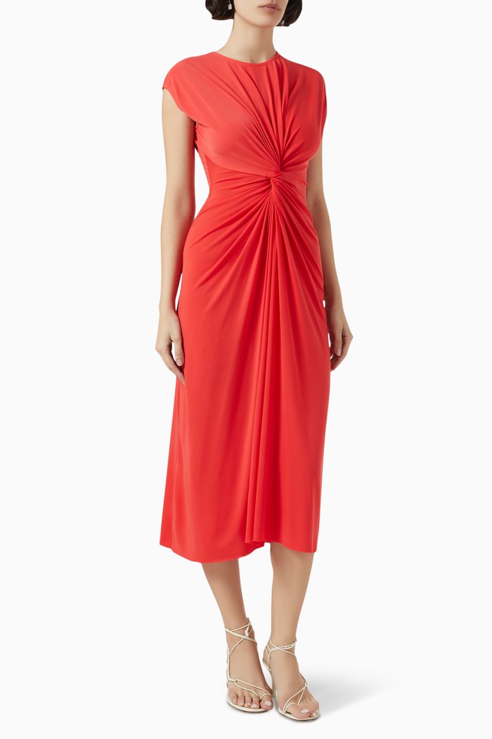 

Joan Midi Dress in Delicate Stretch, Orange