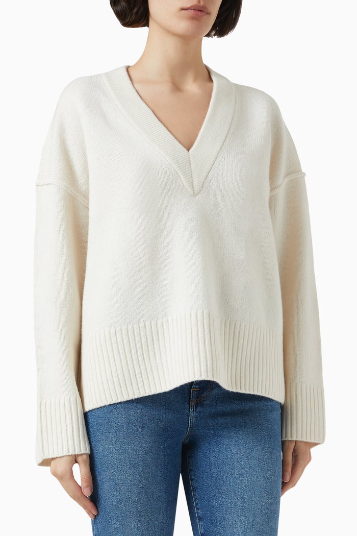 

Collin Oversized Sweater in Wool-knit, Neutral