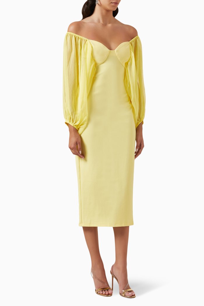 

Mythical Off-shoulder Dress, Yellow