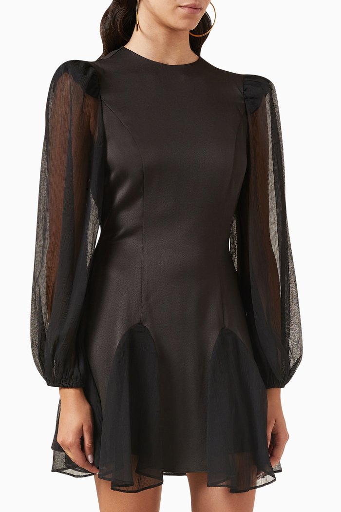 

Antiquity Dress in Satin, Black