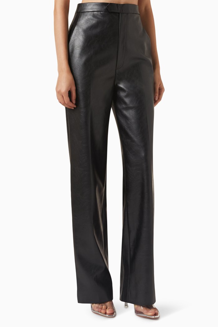

Straight-fit Pants in Vegan-leather, Black