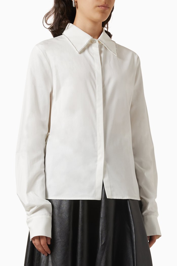 

Ruffle Shirt in Cotton, White