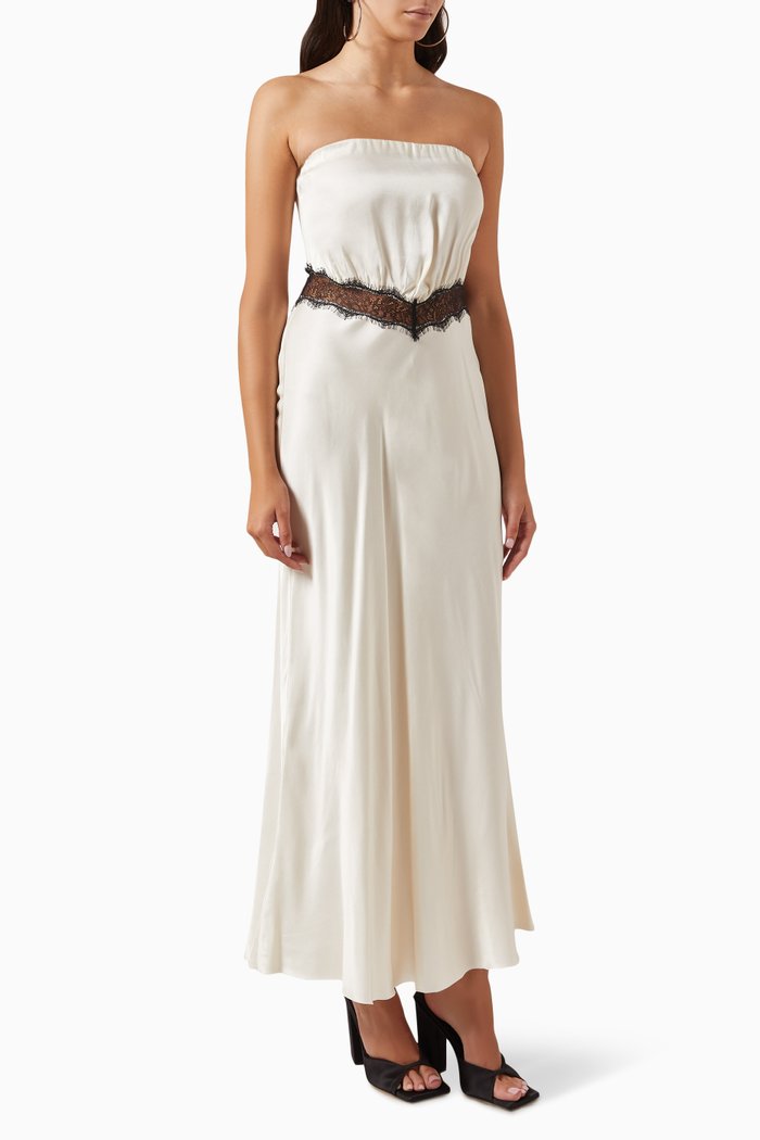 

Spencer Lace Strapless Maxi Dress, White