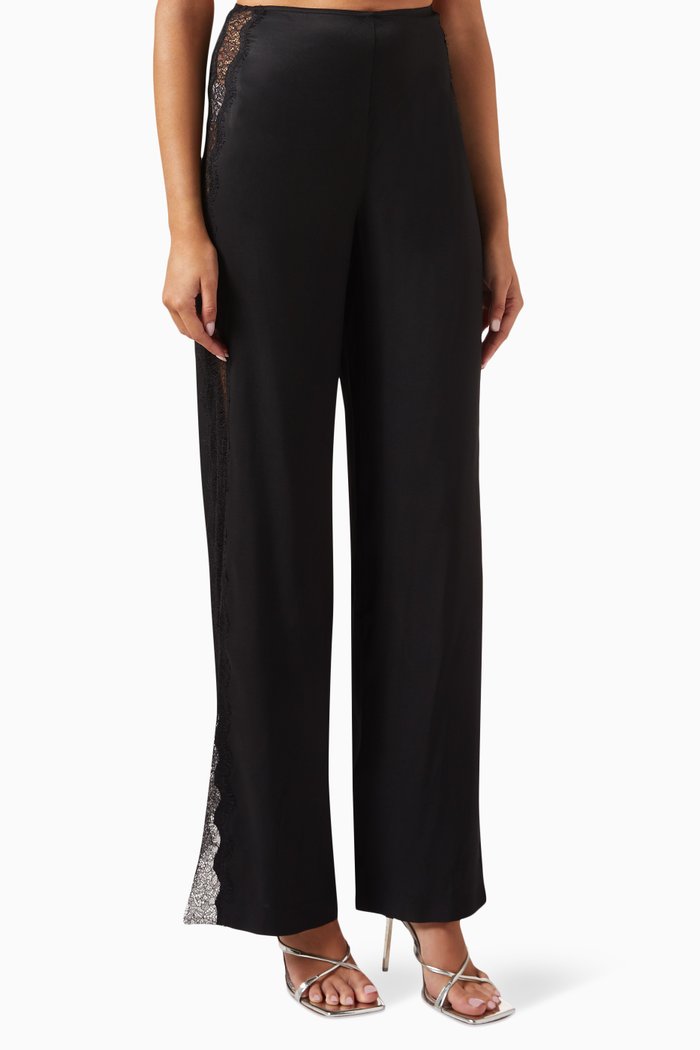 

Spencer Lace Wide Leg Pants, Black