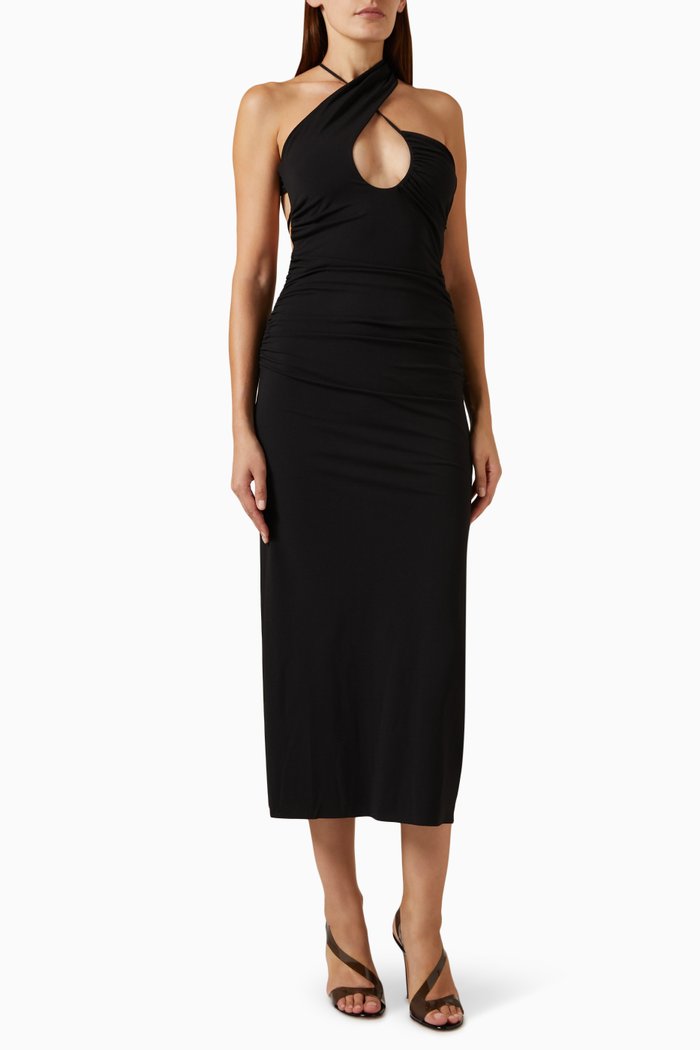 

Montana Cross-over Dress in Jersey, Black