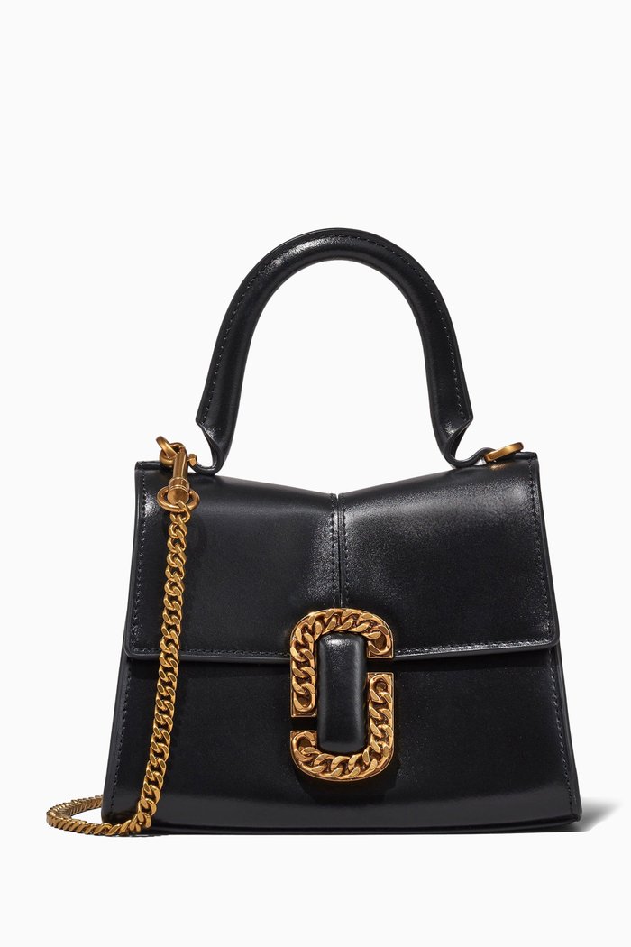 

The Mini St. Marc Crystal Top-handle Bag in Denim, Black