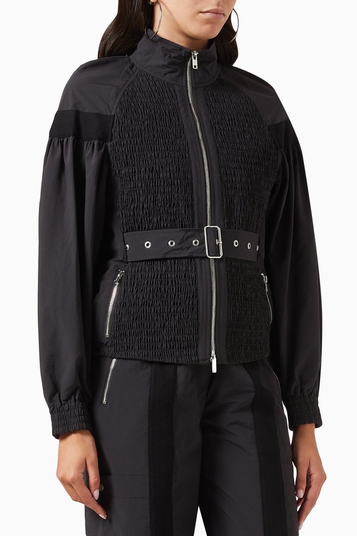 Belted Jacket in Recycled-polyester, Black