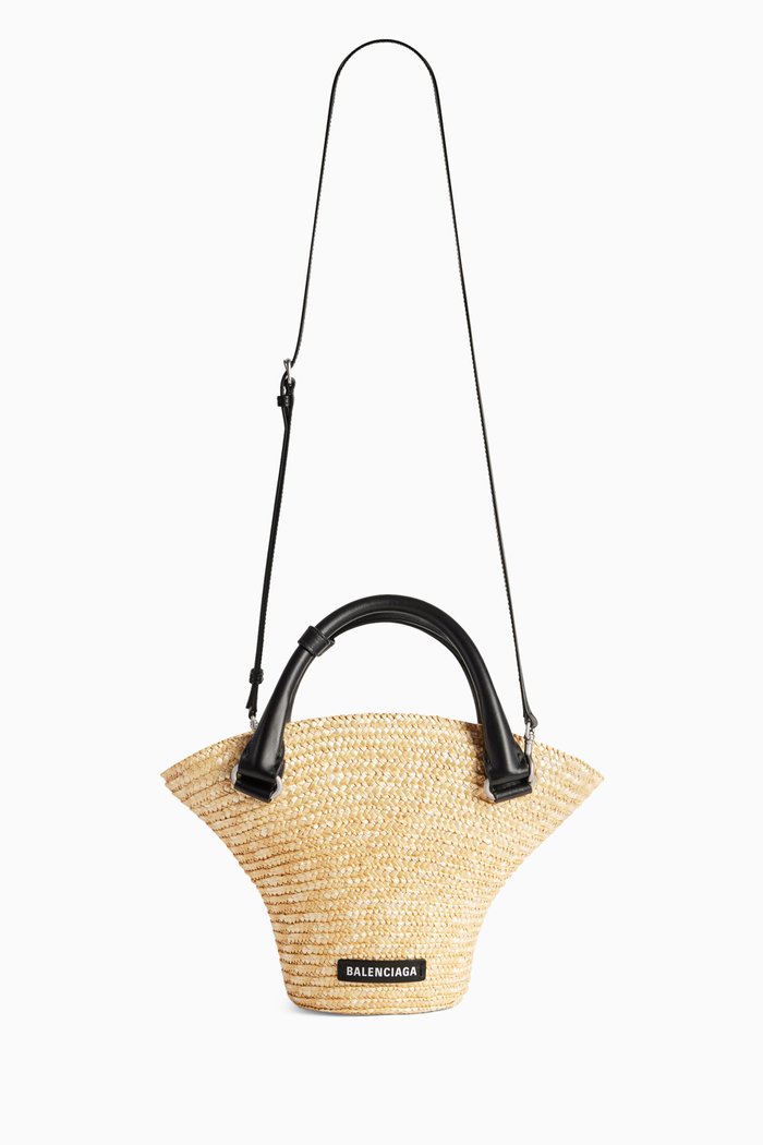

Mini Beach Tote Bag in Straw, Neutral