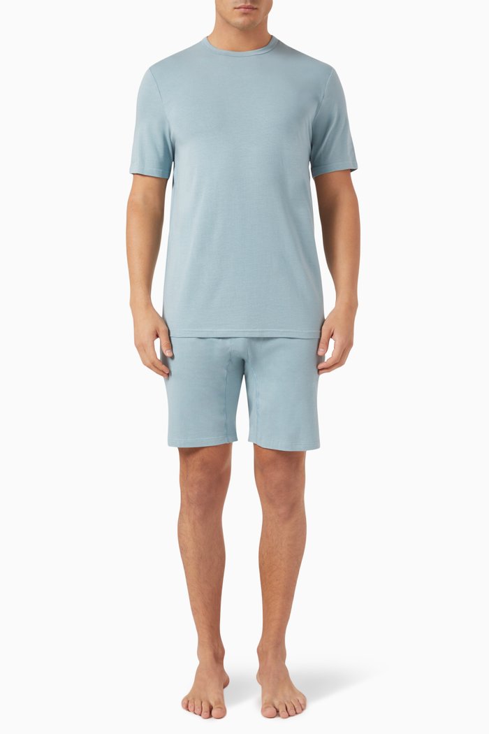 

Shorts Pyjama Set in Stretch Cotton-jersey, Blue