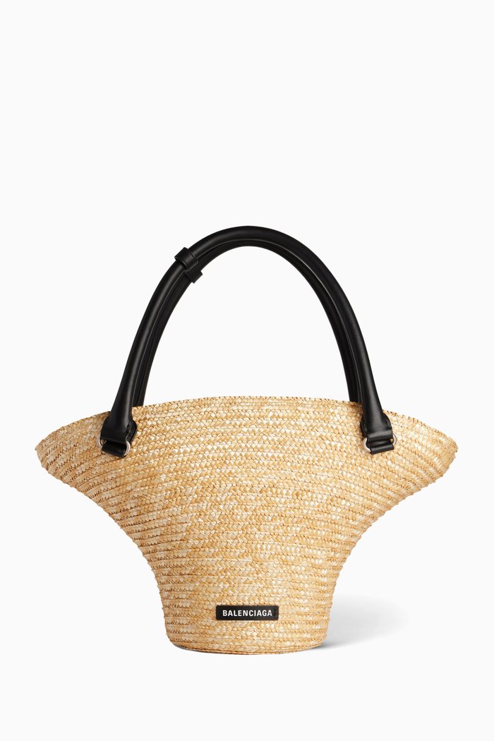 

Medium Beach Tote Bag in Straw, Neutral