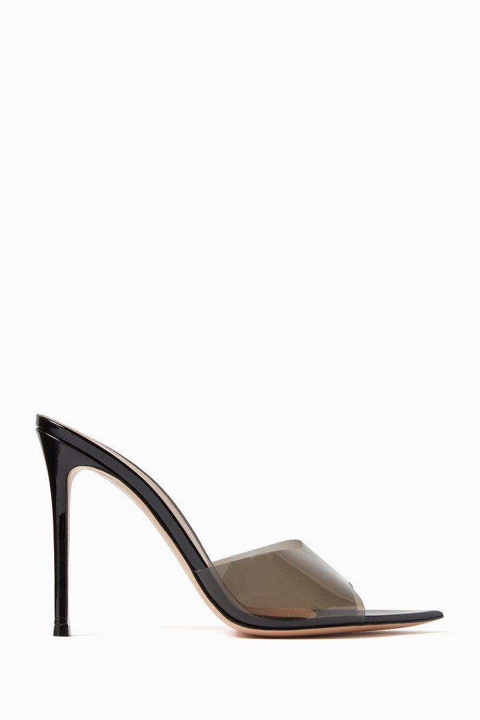 

Elle 105 Mule Sandals in Patent-leather & Plexi, Black