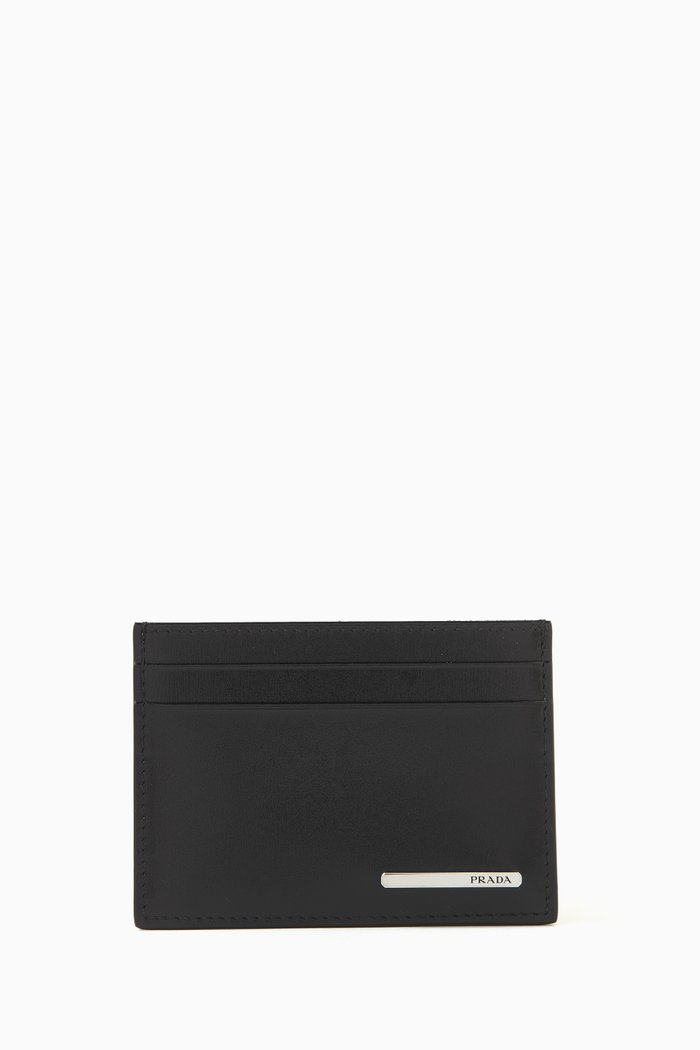 Credit Card Holder in Leather, Black