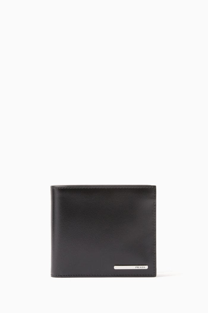 

Logo Bi-fold Wallet in Smooth Nappa Leather, Black