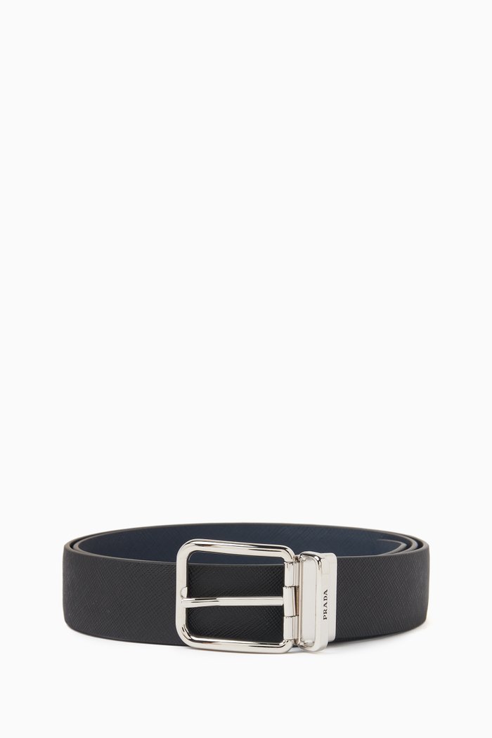 

Reversible Belt in Saffiano Leather, Black
