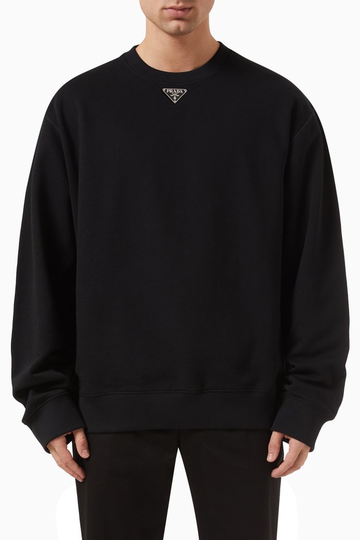 

Sweatshirt in Cotton, Black