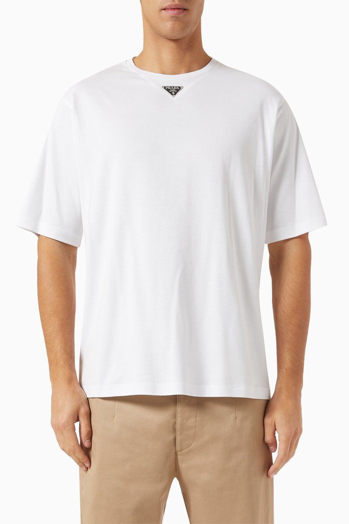 Logo T-shirt in Cotton Interlock, White