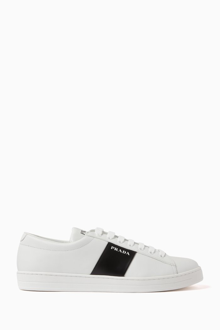 

Vitello Low-top Sneakers in Brushed-leather, White