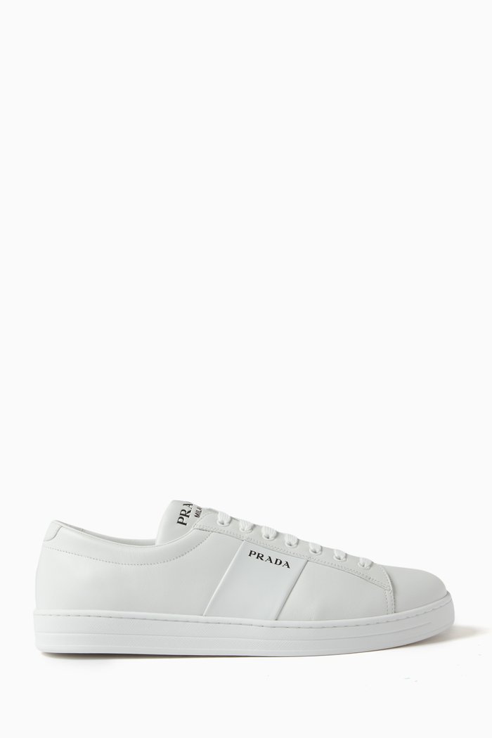 

Vitello Low-top Sneakers in Brushed-leather, White