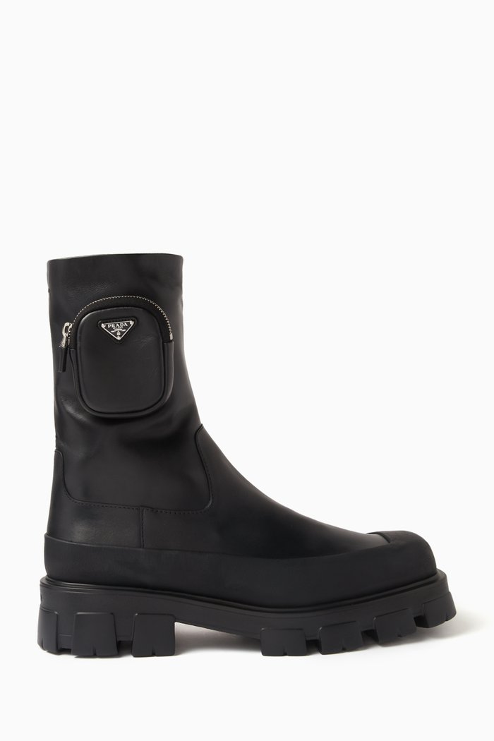 

Monolith Boots in Calf Leather & Rubber, Black