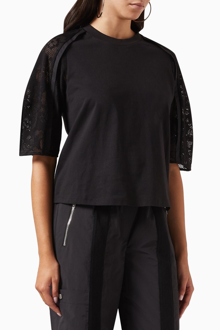 

Combo T-shirt in Bonded-lace, Black