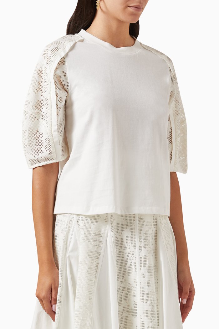 

Combo T-shirt in Bonded-lace, White