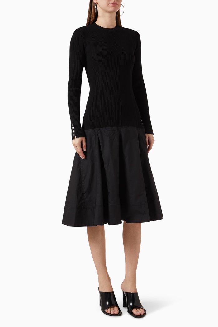 

Combo Midi Dress in Viscose-blend, Black