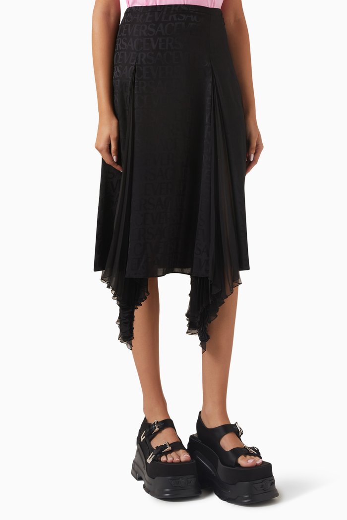 

Monogram Skirt in Jacquard-satin, Black