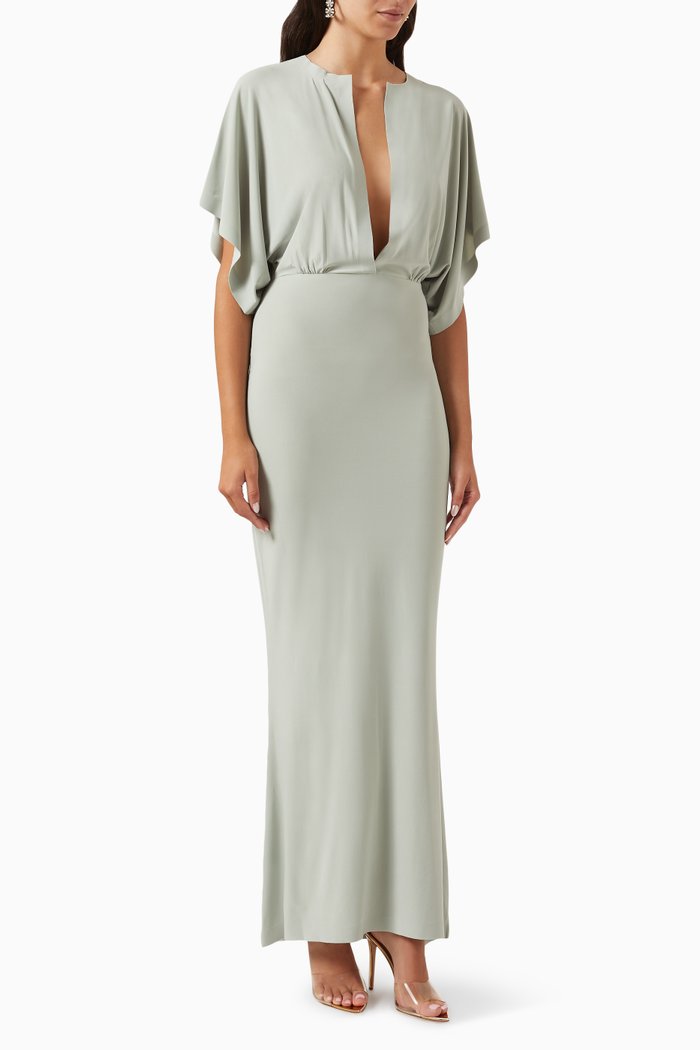 

Obie Gown in Stretch Lycra, Green