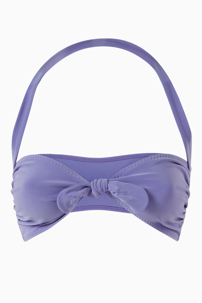 Ty Front Bikini Top in Poly Lycra, Purple