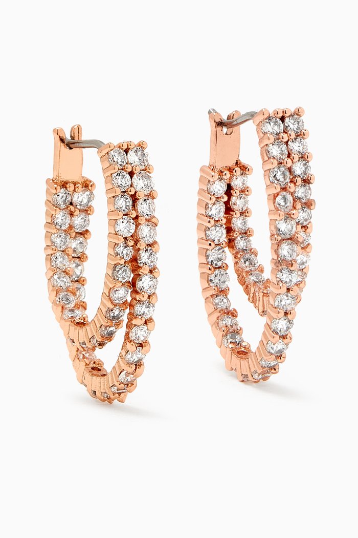 

Double Loop Hoop Earrings in Rose Gold-plated Brass, Neutral