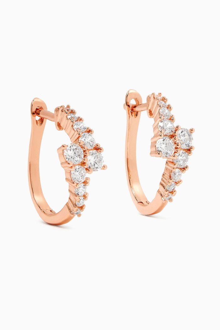 

Bypass Huggies in Rhodium-plated Brass, Rose gold