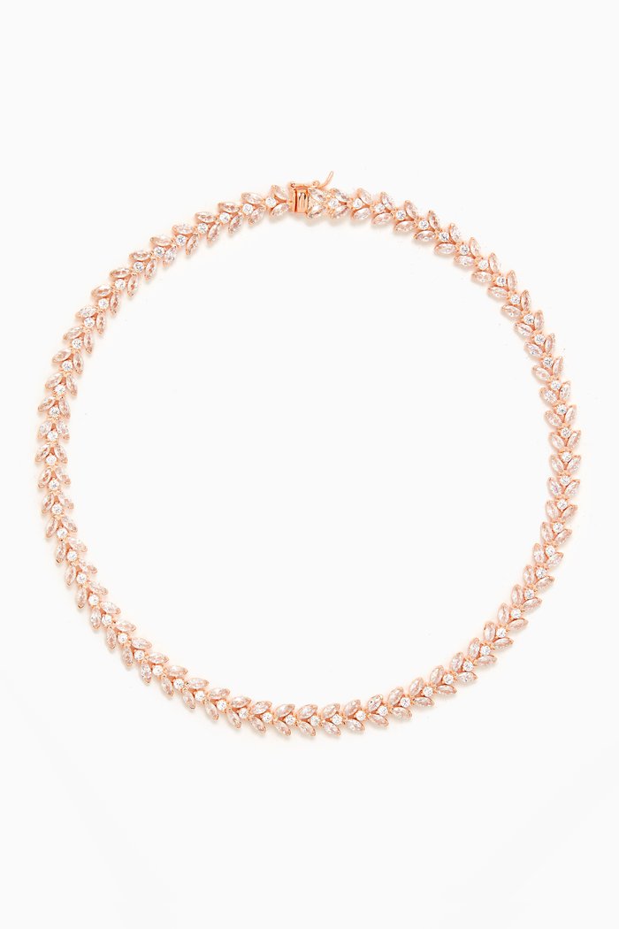 

Marquis Necklace in Rhodium-plated Brass, Rose gold