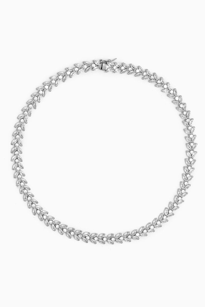 

Marquis Necklace in Rhodium-plated Brass, Silver