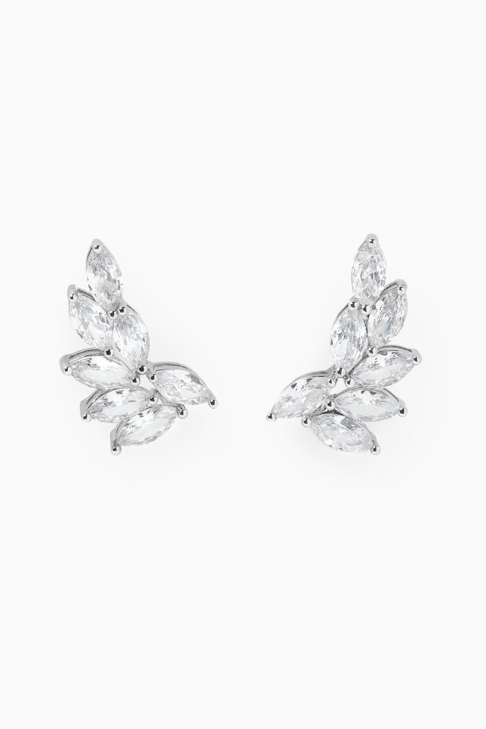

Marquis Earrings in Rhodium-plated Brass, Silver