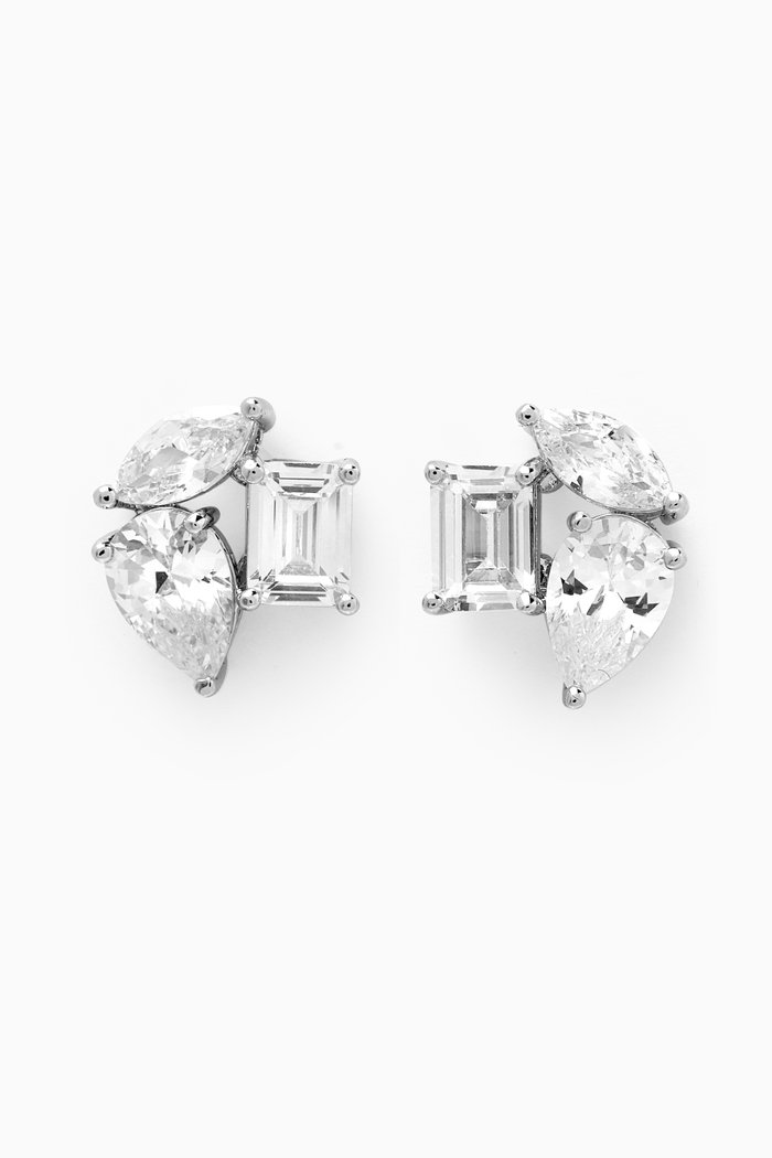 

Multi-shape Stud Earrings in Rhodium-plated Brass, Silver
