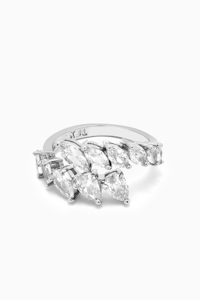 Marquis Ring in Rhodium-plated Brass, Silver