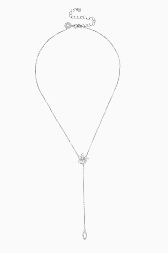 

Multi-shape Y Necklace in Rhodium-plated Brass, Silver
