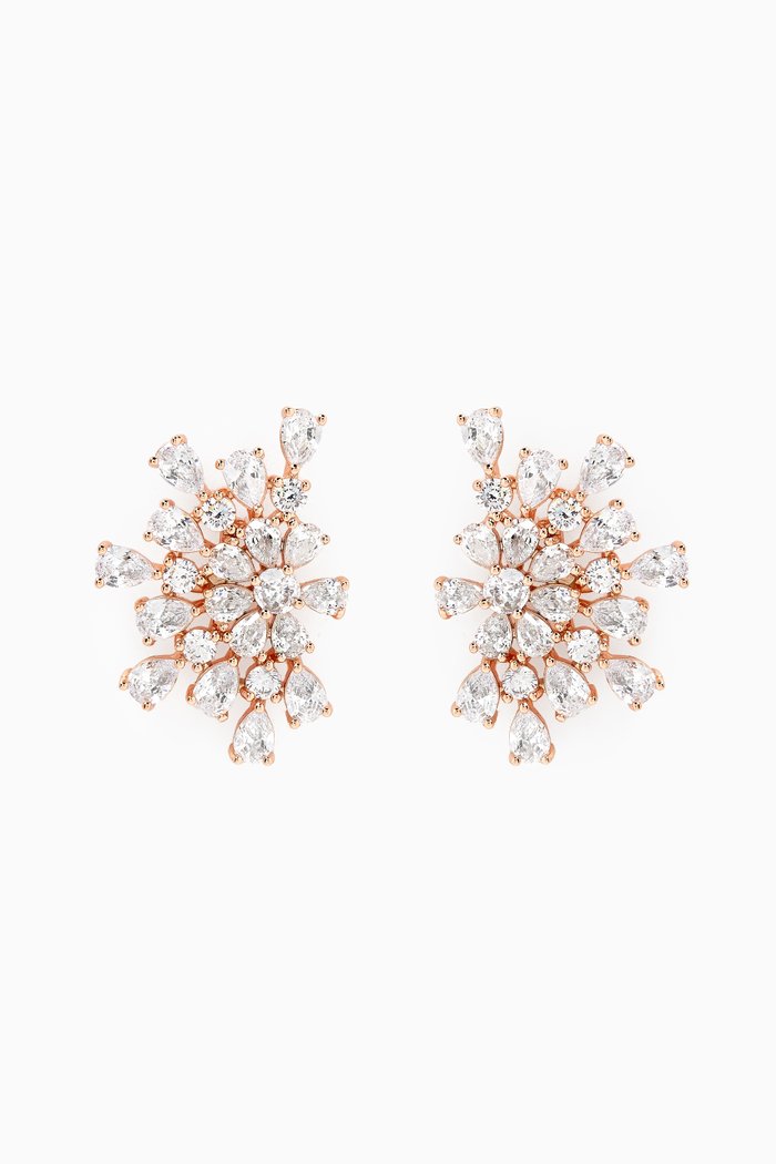 

Pear burst Earrings in 18kt Rose Gold-plated Brass