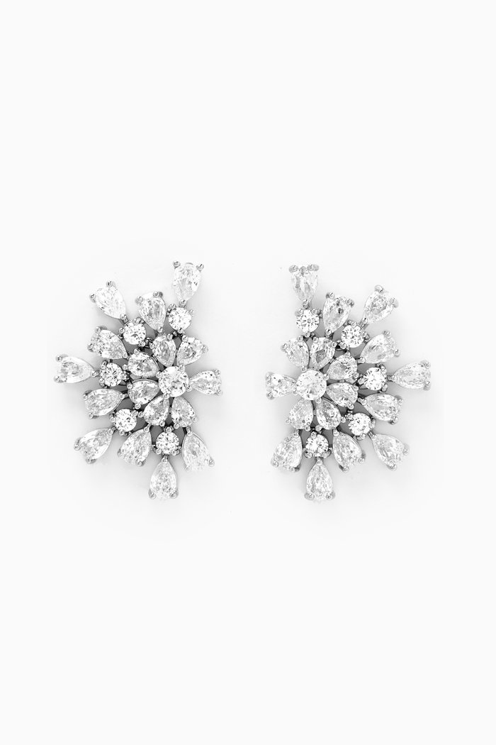 

Pear burst Earrings in Rhodium-plated Brass, Silver