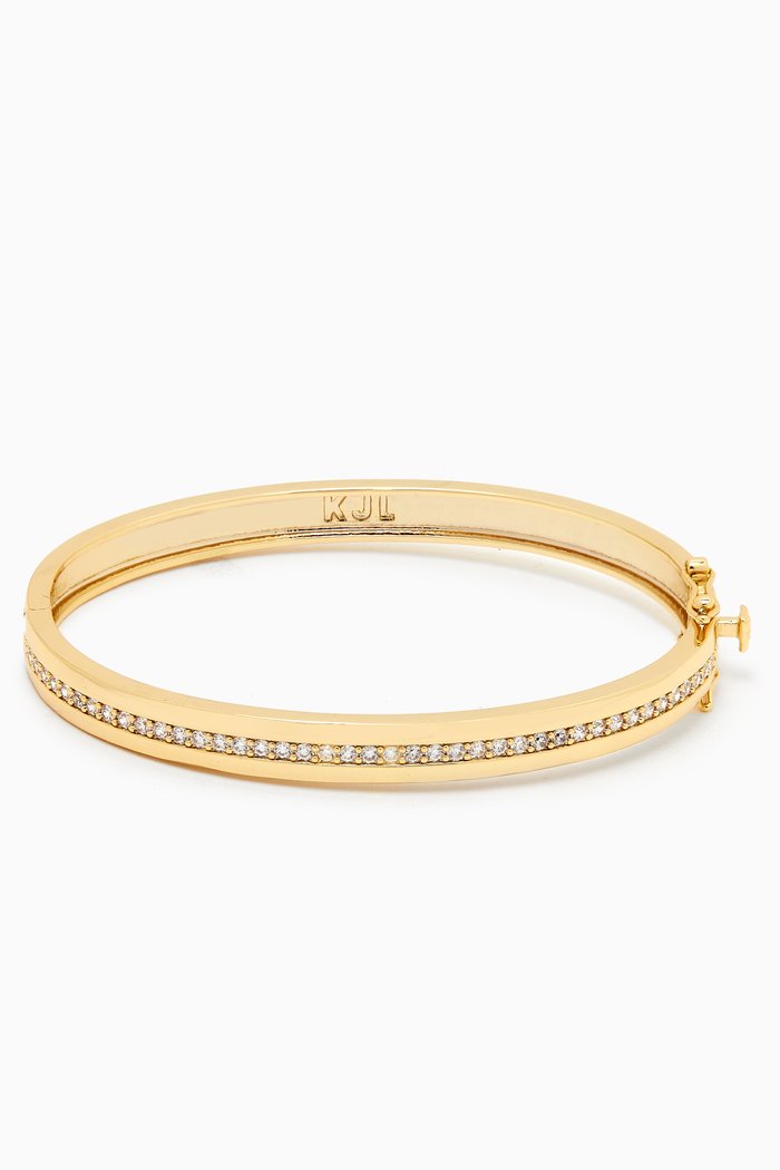 

Centre-line Hinge Lock Bangle in 14kt Gold-plated Brass