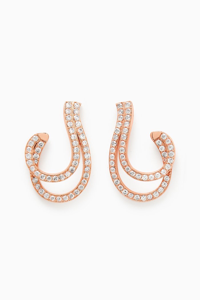 

Loop Curved Earrings in Rose Gold-plated Brass, Neutral