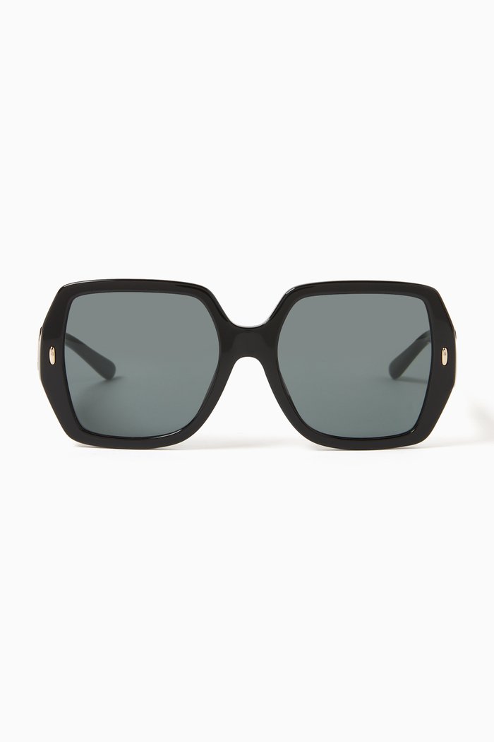 

Miller Square Sunglasses in Acetate, Black