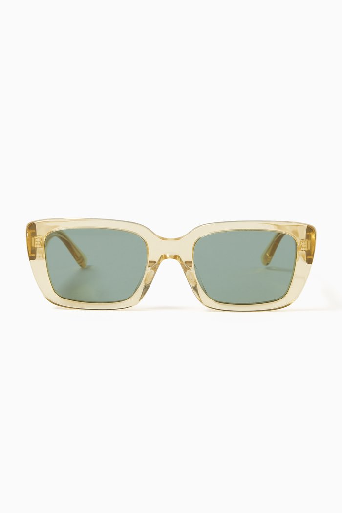

Miller Rectangular Sunglasses in Acetate, Yellow