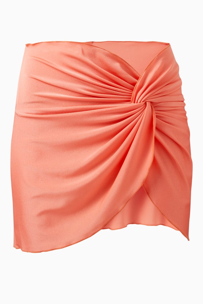 

Mira Knot Mini Skirt, Orange