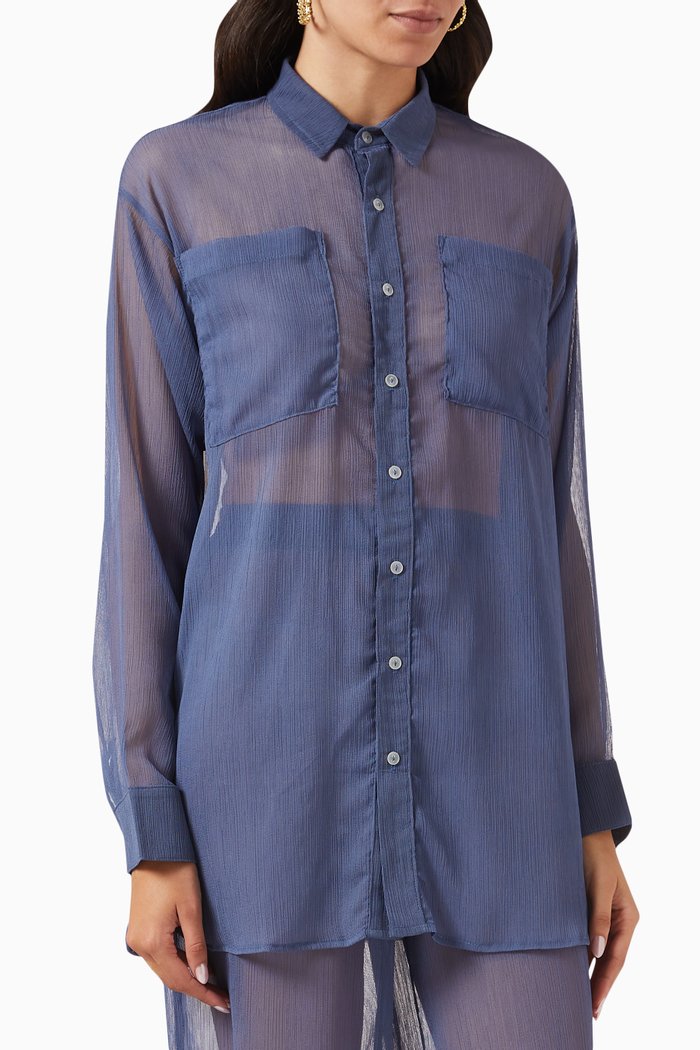 

Mika Sheer Top, Blue