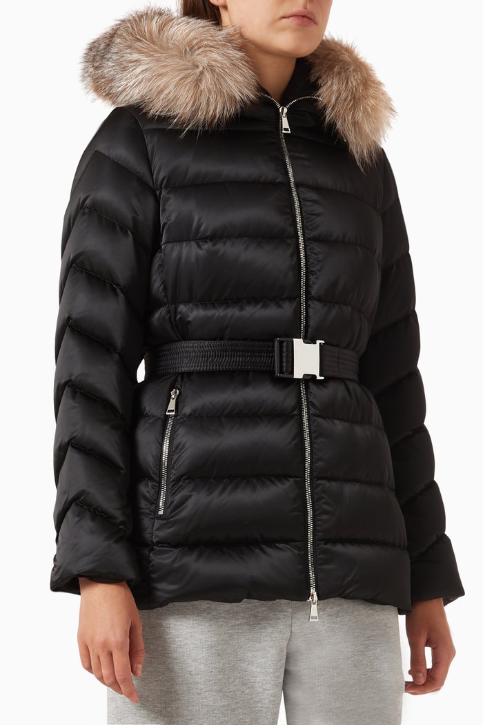 

Cupidone Short Down Jacket in Nylon Satin, Black