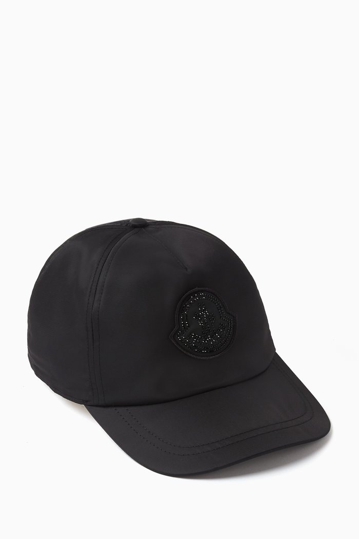 

Crystal Logo Baseball Cap in Satin, Black