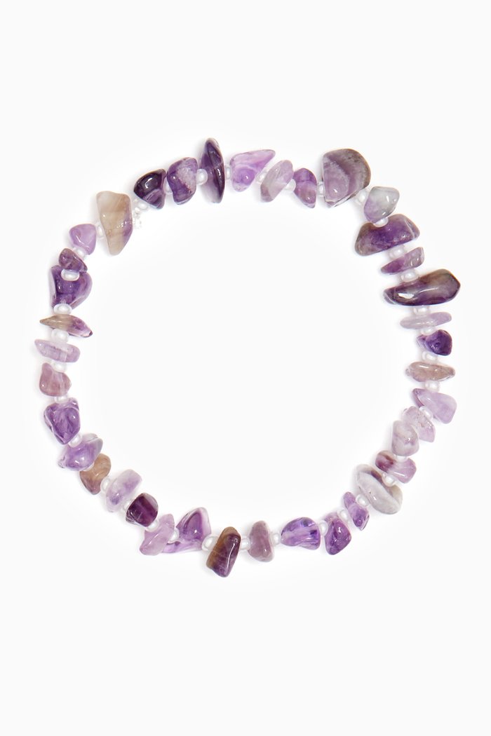 

Pure Amethyst Crystal Healing Bracelet, Purple